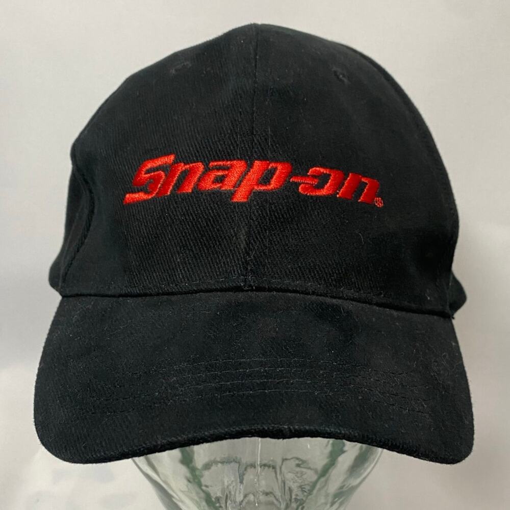 Snap On Tools Hat Mens One Size Black Embroidered Logo Spellout Strapback